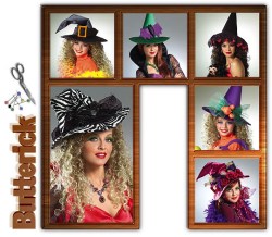 4888 BUTTERICK ADULT/ KID WITCH, DIVA, GYPSY ROSE LEE COSTUME HATS PATTERN